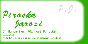 piroska jarosi business card